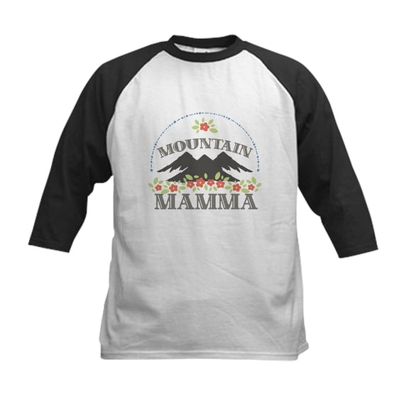CafePress - MOUNTAIN MAMMA Baseball Jersey - Kids Cotton Baseball Jersey, 3/4 Sleeve Shirt