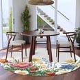 thumbnail image 3 of Round Rugs 5Ft, Spring Flower Botanical Round Area Rug Washable Indoor Throw Carpet, Watercolor Floral Summer Soft Non Slip Circle Rug for Cabinet Bathroom Home Decor Aesthetic, 3 of 8