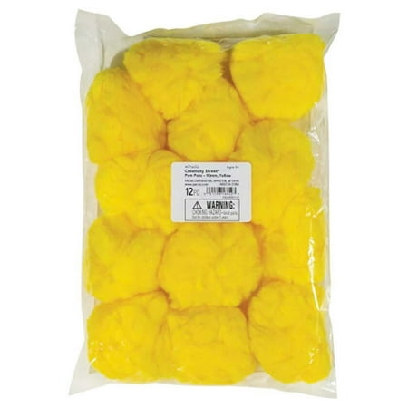 Chenille Kraft Company Colossal Fluff Balls, Yellow - 90mm