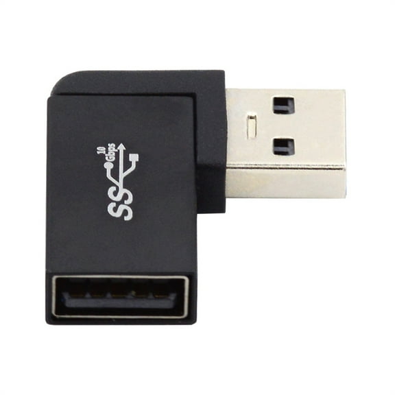 FVH 10Gbps USB3.0 Male to Female Extension Power Data Video Adapter 90 Degree Left Angled Type