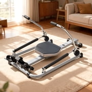 Home Rowing Machine,Hydraulic Rower with LCD Monitor,Adjustable Resistance up to 110LBS & Large Cushioned Seat
