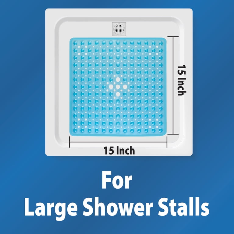 TheraCare Non-Slip Shower Mat, 21x21 Inches, Blue photo 3