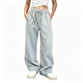 thumbnail image 3 of Loopsun Kids Girls Pants 5 to 15 Years Solid Fall Winter Elastic Drawstring Pockets Sweatpants, 3 of 4
