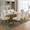 Beige with Gold Leg, variant on Sleek Modern Dining Chair Set of 6 - Tufted Velvet Upholstered Side Chairs with Nailhead Trim and Solid Wood Legs, Perfect for Kitchen and Dining Room