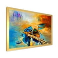 thumbnail image 2 of Boat At The Lake During Evening Glow V 20 in x 12 in Framed Painting Canvas Art Print, by Designart, 2 of 4