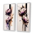 thumbnail image 3 of Designart "Pink Daisy on Abstract Fusion I" Daisy Framed Wall Art Set Of 2 - Pink Floral Framed Canvas Set For Living Room Decor, 3 of 7