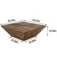 "Gexpusm Farmhouse Oak Style Coffee Table, Square, with Storage, Rustic