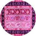 thumbnail image 1 of Ahgly Company Indoor Round Abstract Pink Contemporary Area Rugs, 5' Round, 1 of 4