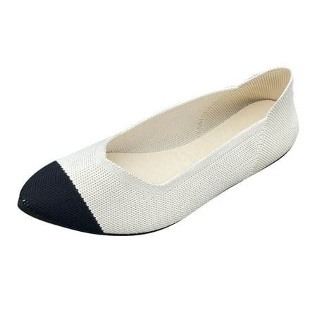 

GNEIKDEING Ladies Casual Shoes Flat Soft Sole Solid Color Breathable Slip On Casual Shoes Gift on Clearance
