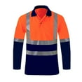 thumbnail image 2 of LIIPEE High Visibility Reflective Polo Shirt For Men Long Sleeve Tennis Collar Shirts Male Comfortable Breathable Polos Workwear,L, 2 of 5
