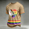 thumbnail image 3 of Mens Love Is Love Rainbow Heart Pride Graphic T-Shirt Short Sleeve Casual Shirt for Equality Events Everyday Street Wear, 3 of 5