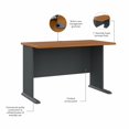thumbnail image 4 of Pemberly Row 48"W Engineered Wood Office Desk in Natural Cherry and Slate, 4 of 6