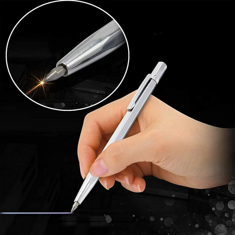 Tungsten Carbide Engravers Multifunction Engraving Pen Engraving Pens  Glasses Engraving Tool Diy Engraving Device For Metal Carving Ceramic Steel  Marble 4 Pcs（Silver） 