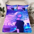 thumbnail image 2 of Feelyou Cute Cartoon Girl Twin Sheet Sets, Tokyo Anime Theme Bedding, 3 Pieces, 2 of 7