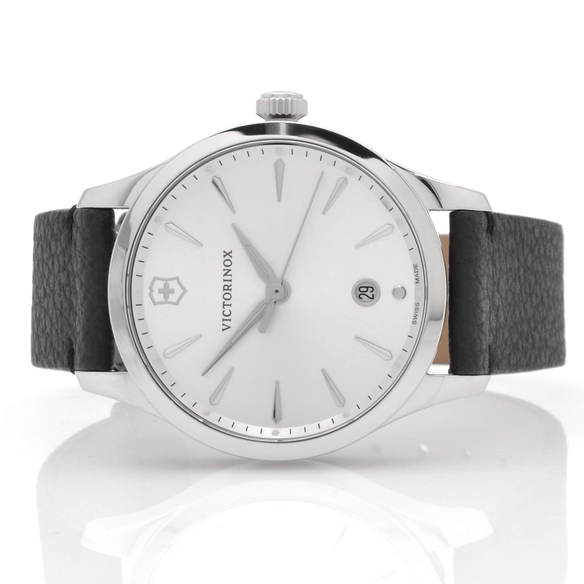 Victorinox Alliance Small Silver Dial Leather Strap Ladies Watch 241827