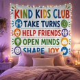 thumbnail image 2 of Kindness Rules with Rainbow Icons, Uplifting Illustration for Teachers, Positive Learning Wall Art, Back to School Gift, Tapestry Wall Hanging for Classroom and Study Room, 2 of 6