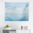 thumbnail image 1 of Ocean Tapestry, Summer Sandy Paradise Beach Sea and Sunny Sky Scene Secret Dream Space Nature Image, Fabric Wall Hanging Decor for Bedroom Living Room Dorm, 2 Sizes, Cream Blue, by Ambesonne, 1 of 1
