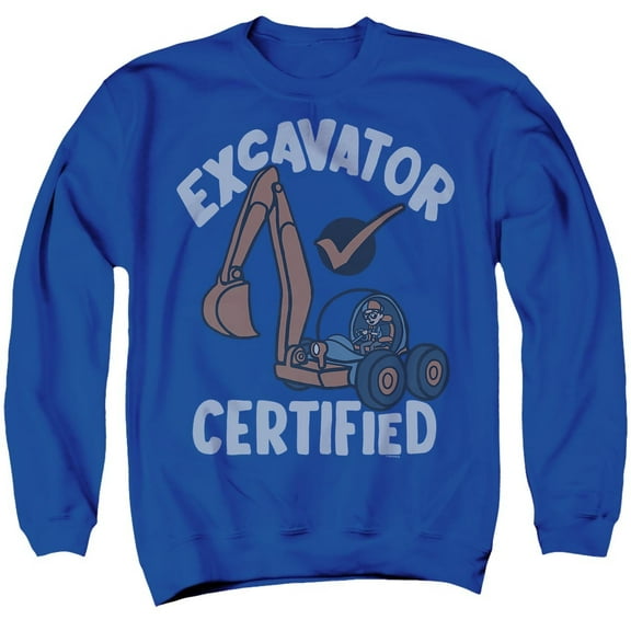 Blippi Excavator Certified Unisex Adult Crewneck Sweatshirt, Royal, 3X-Large