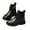 Black, variant on Girls Glitter Ankle Boots Side Zipper Chelsea Booties Lug Sole (Toddler/Little Kids/Big Kids) Black 7.5-8 Years