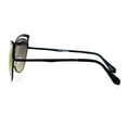 thumbnail image 3 of SA106 Womens Mirrored Mirror Lens Metal Cat Eye Diva Retro Sunglasses Black Purple, 3 of 4
