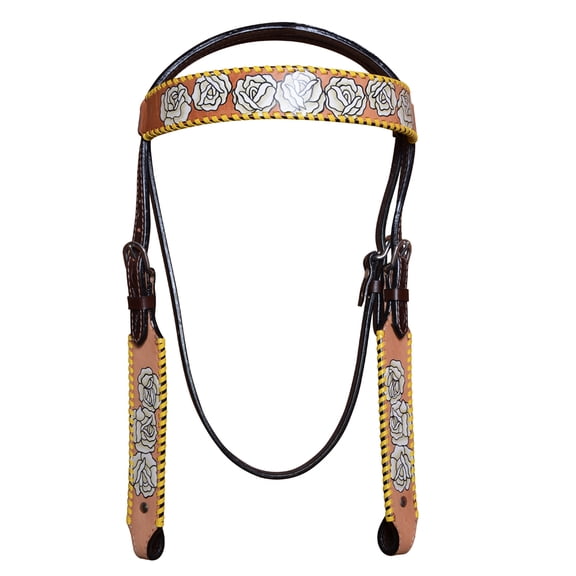 HILASON Western Horse American Leather Headstall Tack Tan