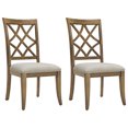 thumbnail image 2 of Comfortable Upholstered Mid Century Retro Dining Chairs - 2pcs Solid Wood Frame White Oak Color Style Upholstery Tone, 2 of 7