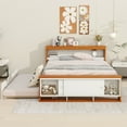 Full Size Platform Bed with Trundle, Wood Trundle Bed Form Full Size