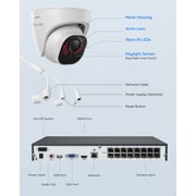 Reolink 4K PoE 16-Channel NVR System, 8 Cameras, 4TB HDD, Smart Detection, 24/7 Recording, RLK16-800D8