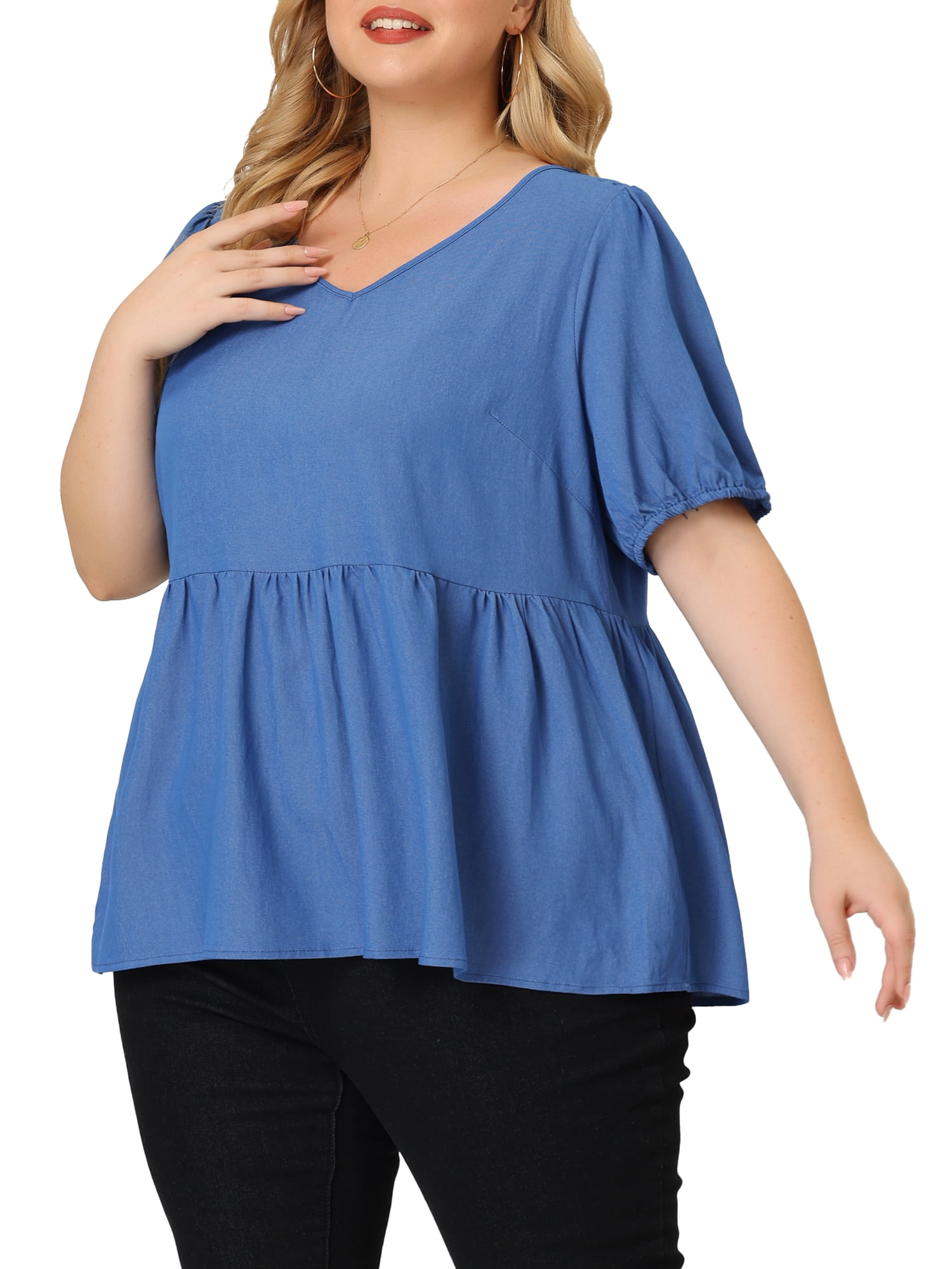 chambray peplum top