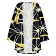 thumbnail image 5 of WXLWZYWL Winter Women'S Floral Print Puff Sleeve Kimono Cardigan Loose Chiffon Cover Up Casual Blouse Tops, 5 of 5