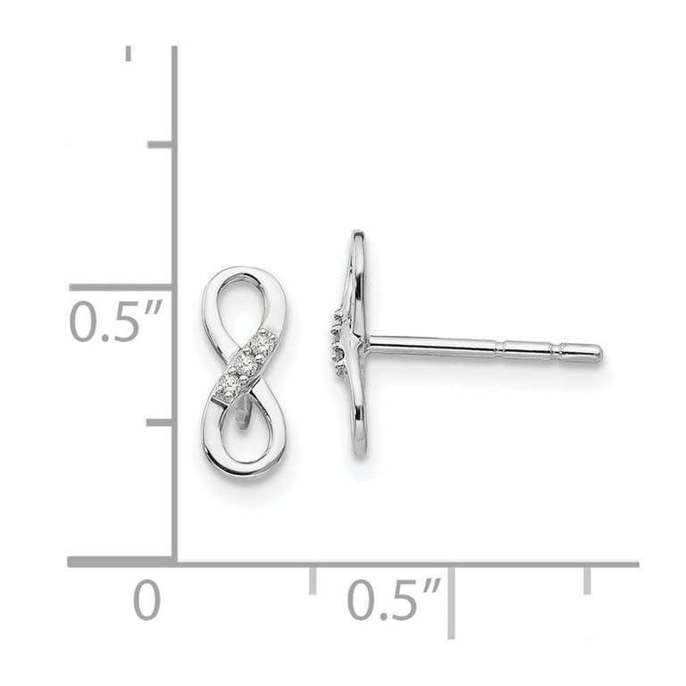 Sterling Silver White Ice Infinity Diamond Post Earrings Sterling Silver White Ice Infinity Diamond Post Earrings