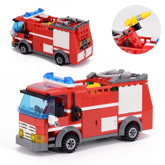 6‑in‑1 Vehicle Building Blocks Set, ABS Plastic Transformable Bricks Kit for Military Fire Police Construction Air‑Sea Rescue Kids STEM Toy