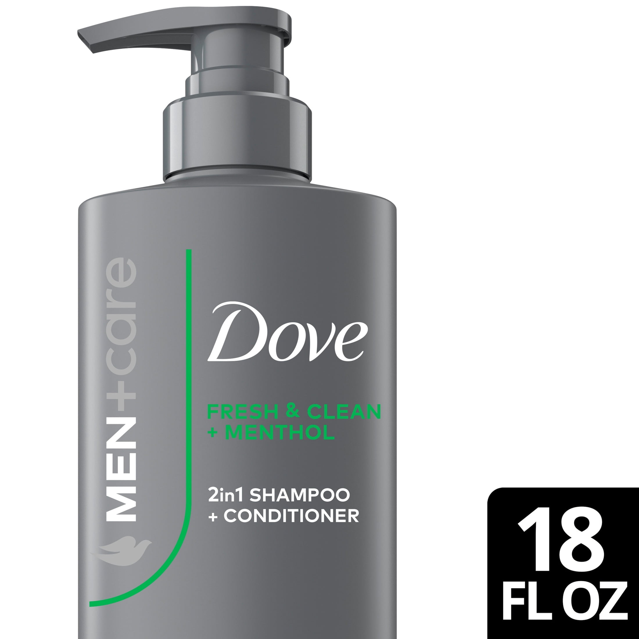 (4 pack) Dove Men+Care Shampoo For Hair Refreshing & Strengthening, Fresh Clean with Menthol, 18 fl oz