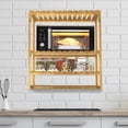 thumbnail image 2 of Bathroom Storage Shelves Organizer Adjustable 3 Tiers, Over The Toilet Storage Floating Shelves for Wall Mounted with Hanging Rod, 16.6"Lx5.9"Wx 16.9"H (Wood Color), 2 of 6