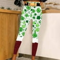 thumbnail image 2 of lcziwo 50% Percent off Sales Today, St Patrick's Day Leggings for Women Trendy Shamrock Print High Waist Yoga Pants Slim Fit Stretchy Workout Tights Holiday Bottom Trousers Red XXL, 2 of 8