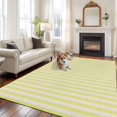 thumbnail image 3 of Yellow Striped 5'x8' Area Rug for Living Room, Modern Simple Farmhouse Beige Vintage Washable Non-Slip Rugs for Bedroom Nursery Dining Room, StainResistant Low-Pile Kitchen Carpet Large Entryway Rugs, 3 of 9