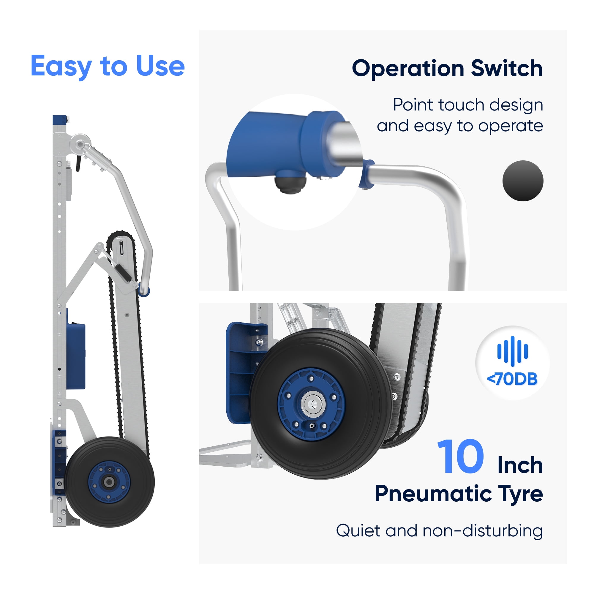 Powered Track Stair Climbing Hand Truck with Brakes 330 lb Capacity, Aluminum Stair Climber Dolly, Lightweight & Portable, Easy to Operate