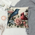 thumbnail image 2 of JEUXUS Pillowcase Watercolor Birds Gifts for Girls, Vintage Beige Cardinals Hummingbirds White, 2 of 5