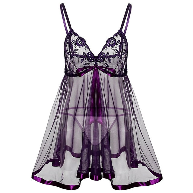Ensemble de Pyjama pour Femmes Mode Femmes Pyjama en Dentelle Aguichant Séduisant Nuisette à Bretelles