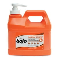 Gojo Natural Orange Pumice Hand Cleaner, 1/2 Gallon Quick Acting Lotion Hand Cleaner With Pumice Pump Bottle (Pack Of 1)– 0958-04