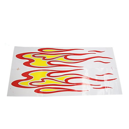 2Pcs 59 x 13.5cm Red Yellow Fish Eye Pattern Scratch Cover Sticker for Car