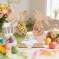 thumbnail image 2 of JHEHF Easter Day Table Decorations Sign 8.2 Inch Rabbit Wooden Tiered Tray Mantle Tables Centerpieces Ornaments Decor Party Collection Birthday Gift, 2 of 9