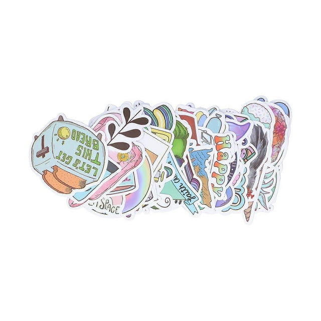 50PCS Cartoon Stickers DIY Mixed Color Universal for Car Notebook Schoolbag Scooter Luggage
