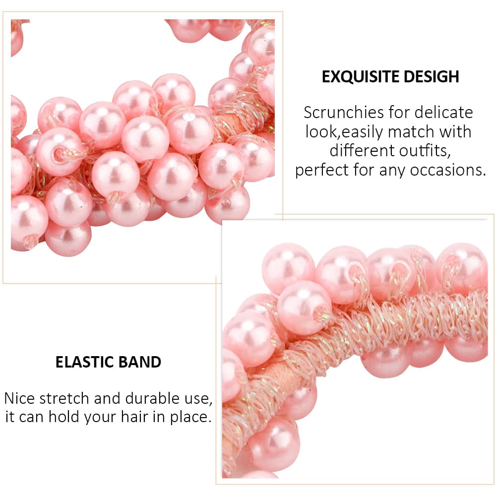 9Pcs Pearl Hair Ties, Crystal Beads Bulk Hair Ropes Stretchy Handmade  Hair Accessories for Women Girls, Multi-color Pearl