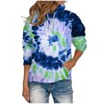 thumbnail image 2 of Women Plus Size Hoodies Tie-Dye Sweatshirts Loose Buttoned Pullover Long Sleeve Workout Sweatshirts with Pockets, 2 of 5