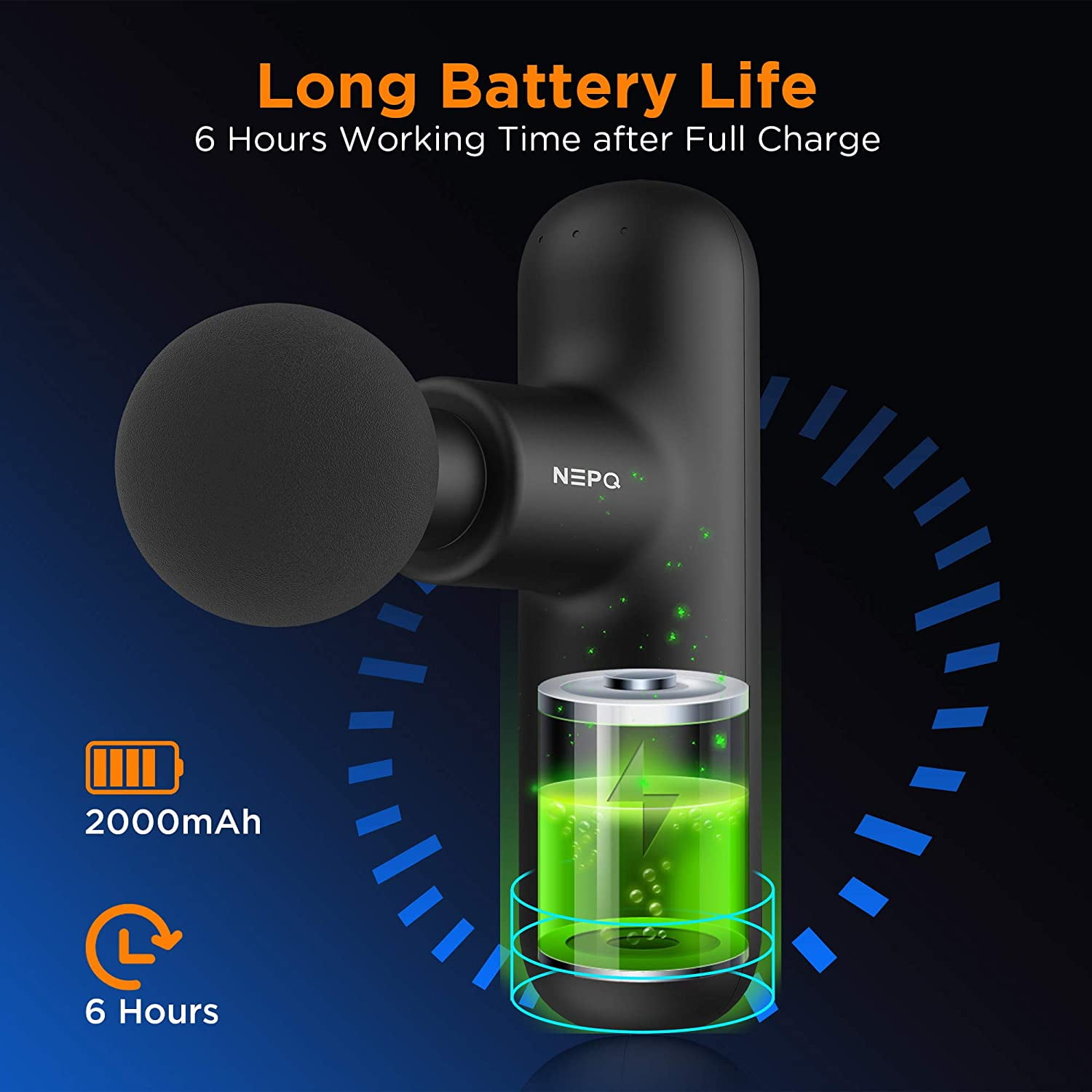 Mini Massage Gun - Powerful Deep Tissue Percussion Muscle Massager for Pain Relief, Portable Handheld Body Massager with 4 Heads, Quiet Rechargeable