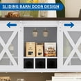 thumbnail image 2 of Garvee Coffee Bar Cabinet with Sliding Barn Doors, Open Shelf, White & Brown, 2 of 8