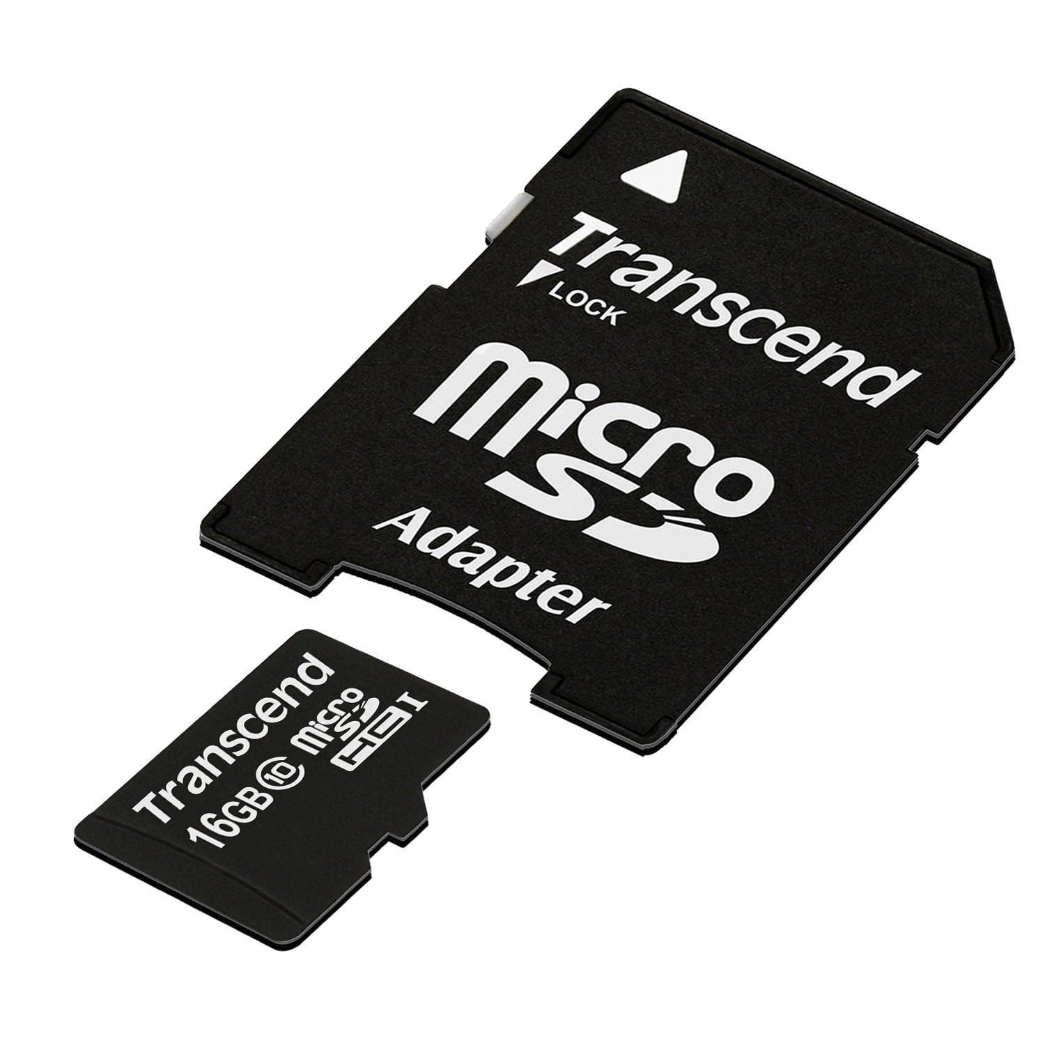2 x Transcend 16GB MicroSD/SDHC 200X Class 10 Memory Card
