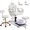 White-Gold, variant on KIGOTY Pedicure Chair with Massage Foot Bath, Hydraulic Foot Chair for Foot Bath Pedicure Chair 360° Rotation, Height Adjustable Pedicure Unit Station, Black