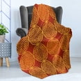 thumbnail image 4 of Victorian Soft Flannel Fleece Throw Blanket, Vintage Style Flower with Medieval Tones Rococo Baroque Esoteric Motif, Cozy Plush for Indoor and Outdoor Use, 50" x 70", Mustard Orange, by Ambesonne, 4 of 5
